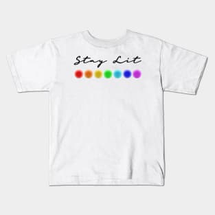 Stay Lit 7 Chakras Energy Healing Lightworker Reiki Design Kids T-Shirt